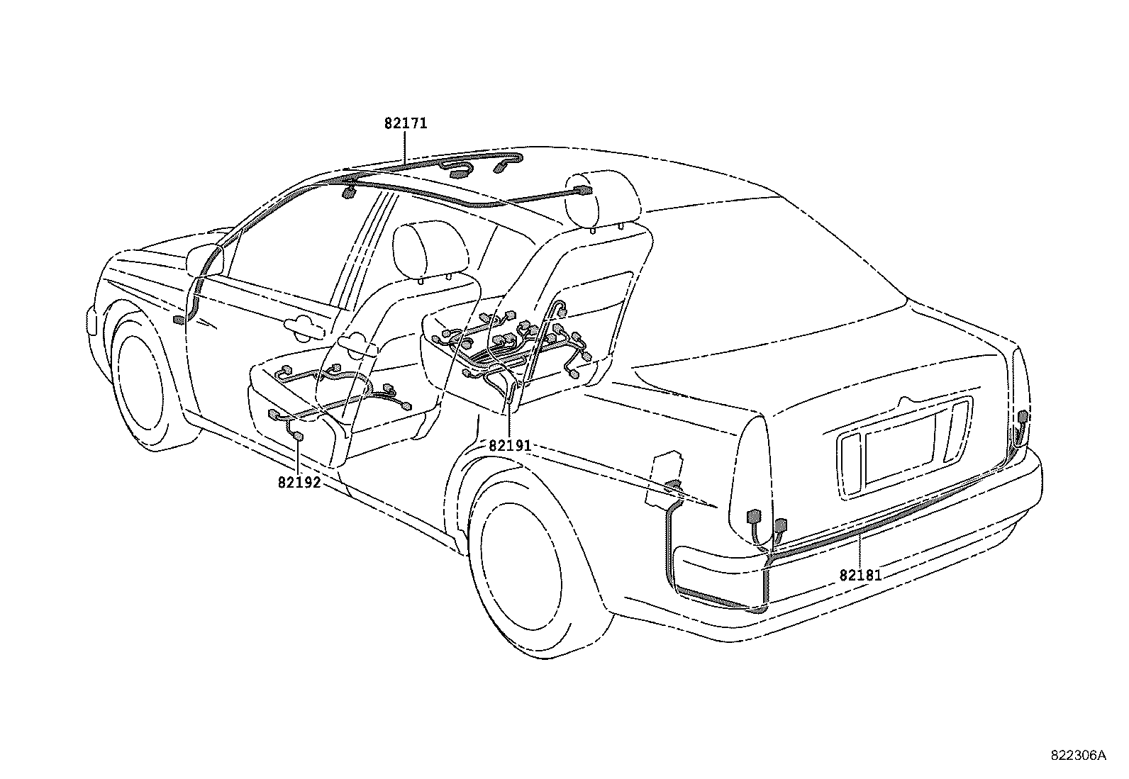 82154-51030 WIRE, REAR DOOR, NO.2 product image