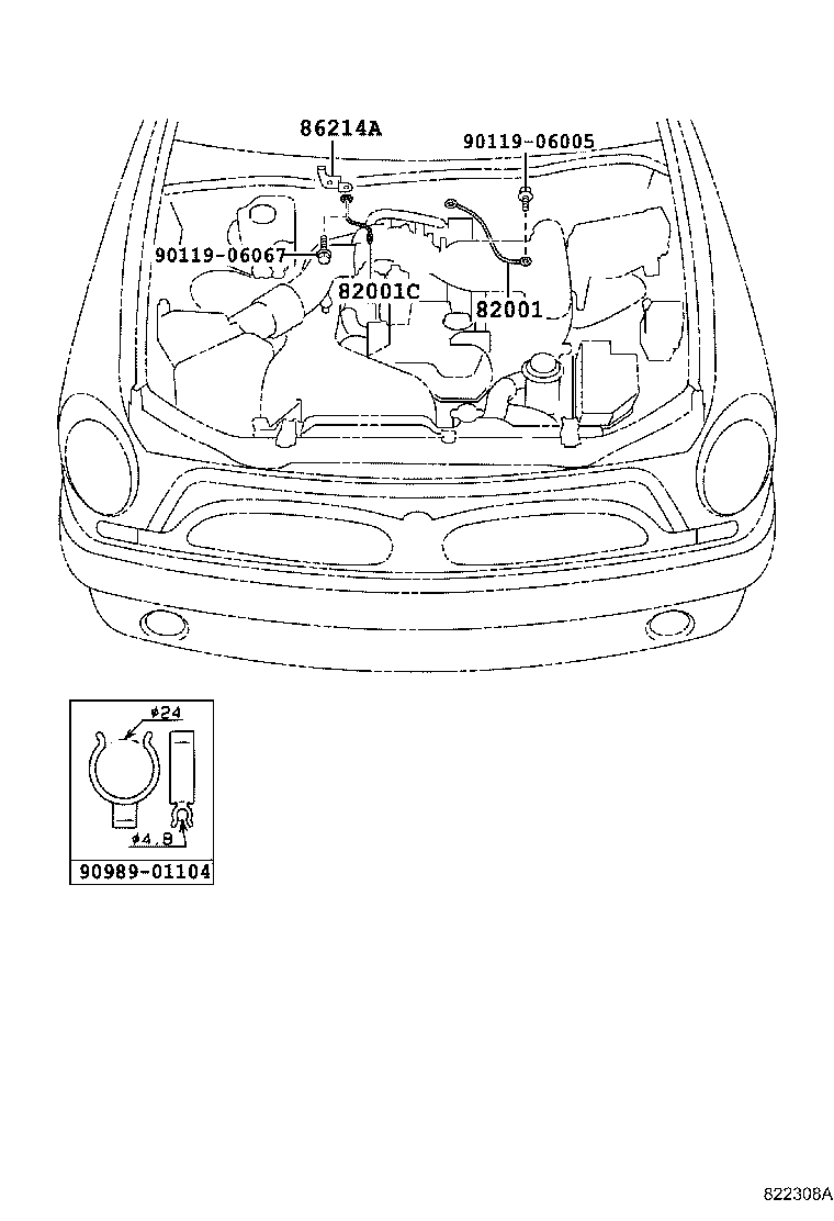 82154-51030 WIRE, REAR DOOR, NO.2 product image