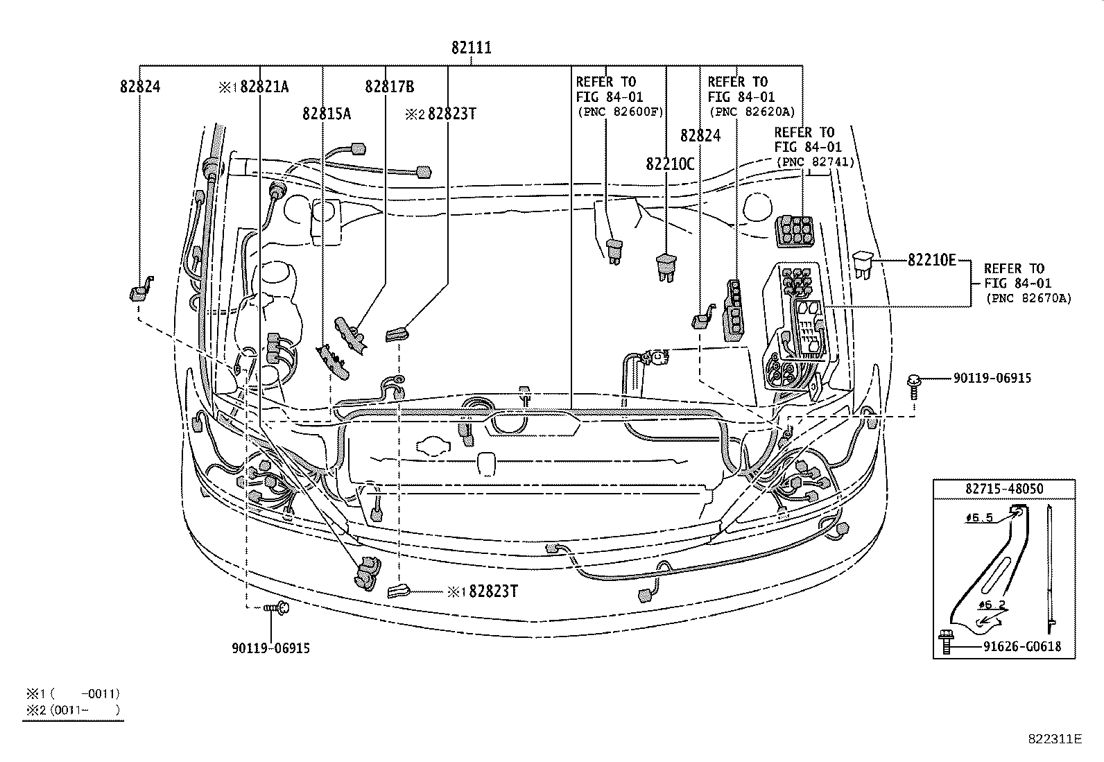 82154-48010 WIRE, REAR DOOR, NO.2 product image