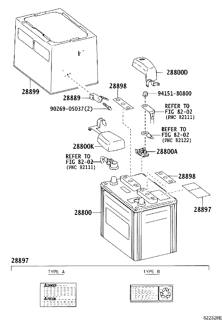 Toyota 28889-50020 BRACKET, BATTERY WIRE CLAMP
