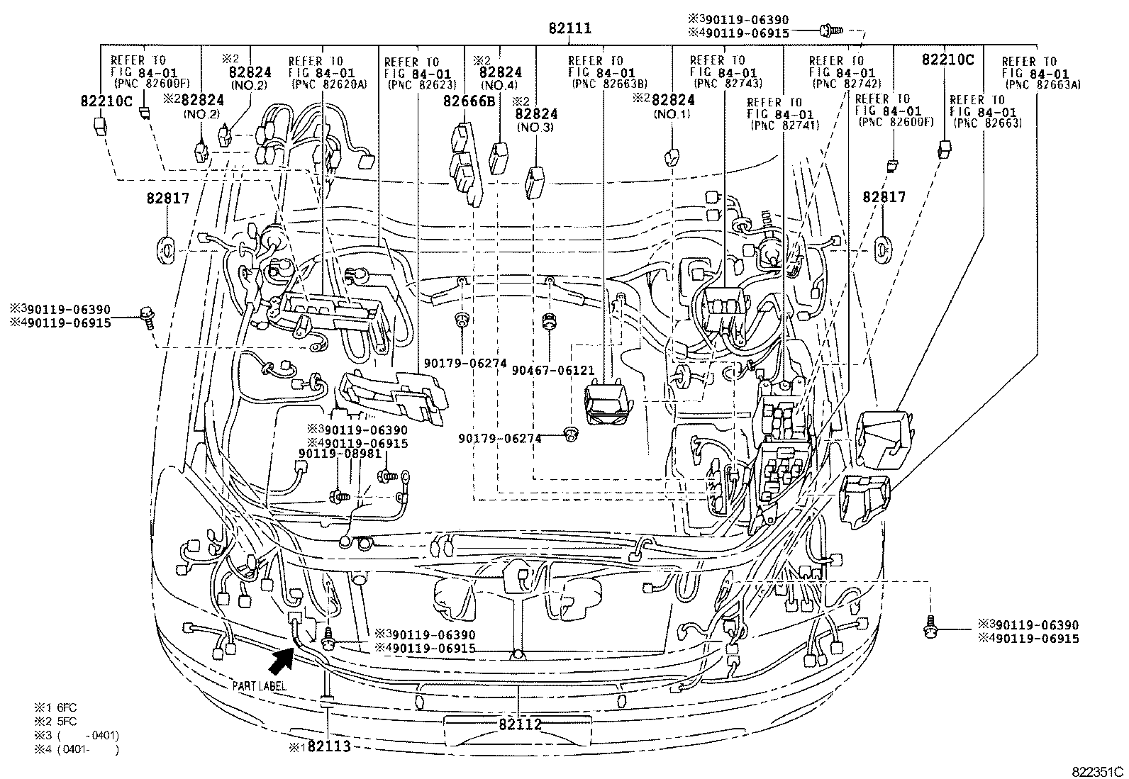 Toyota 82181-50040 WIRE, LUGGAGE ROOM, NO.1