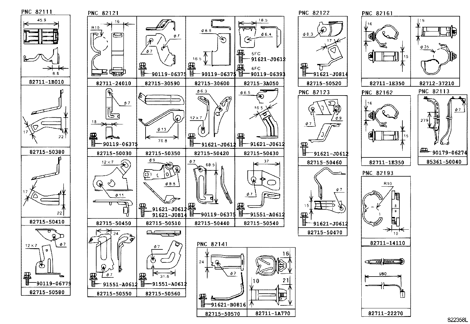 82191-50100 WIRE, FRONT SEAT, RH product image