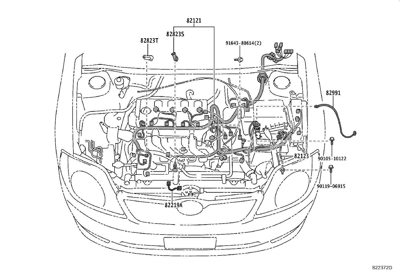 82121-1X080 WIRE, ENGINE product image