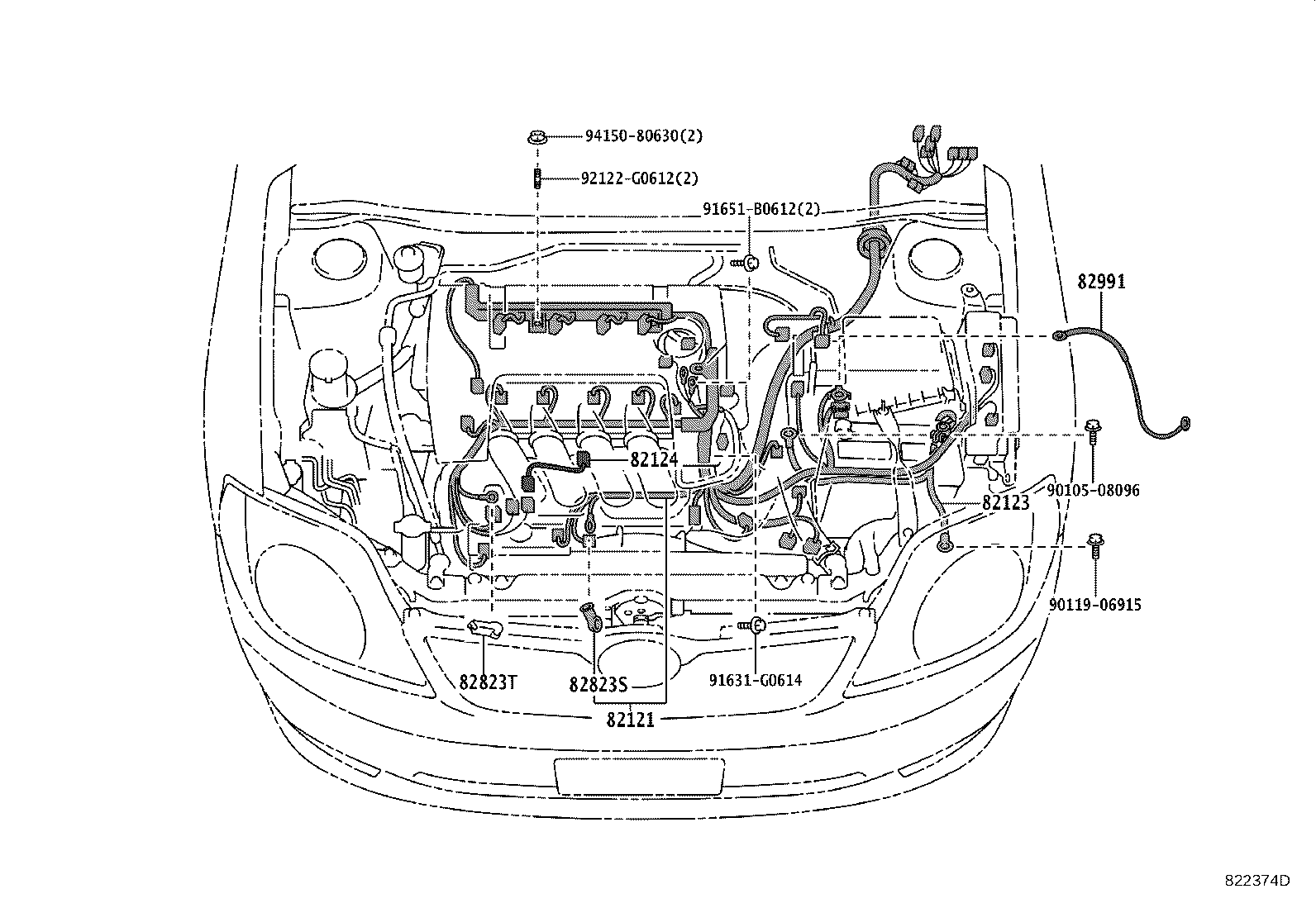82121-1X080 WIRE, ENGINE product image