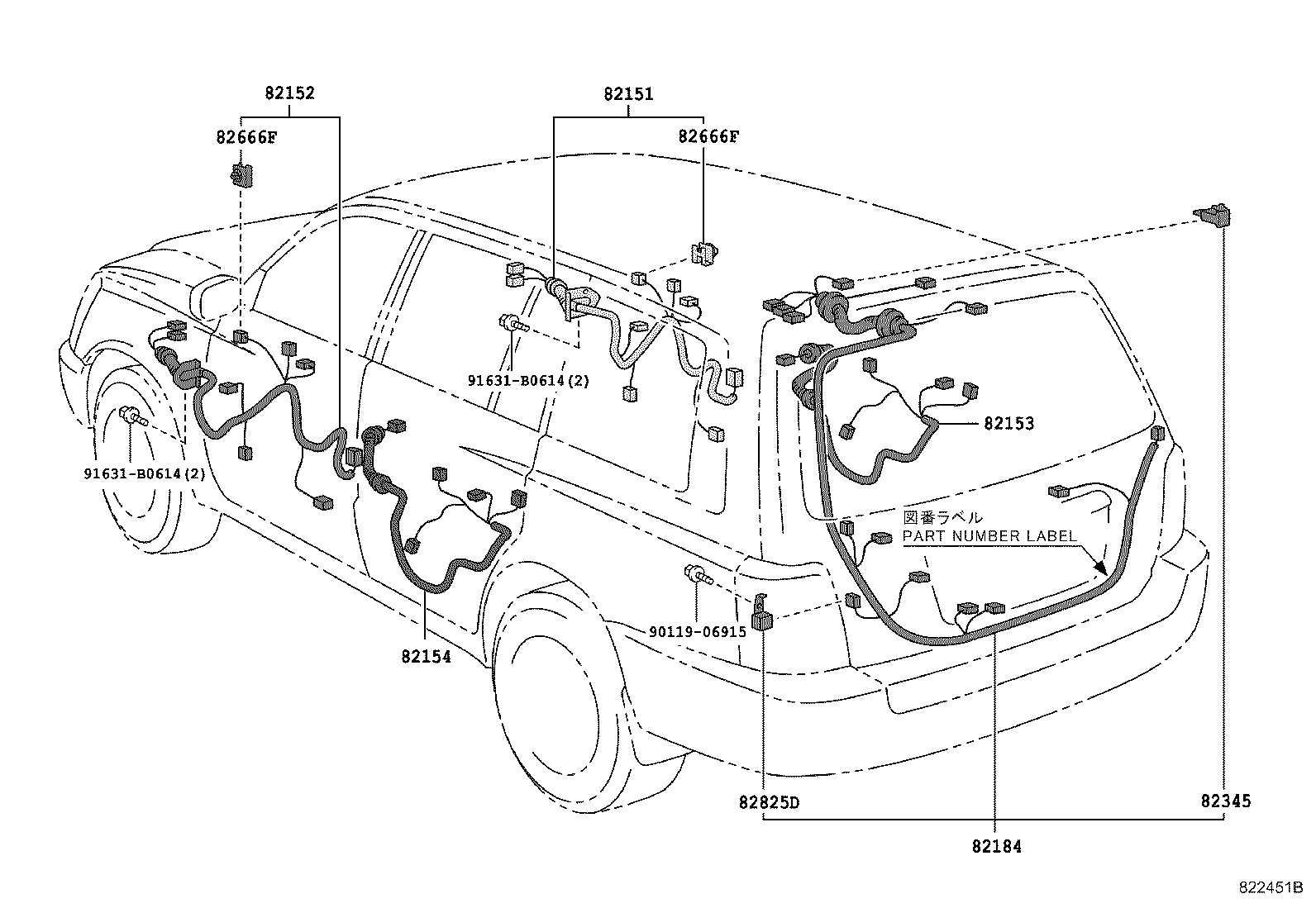 82191-48100 WIRE, FRONT SEAT, RH product image