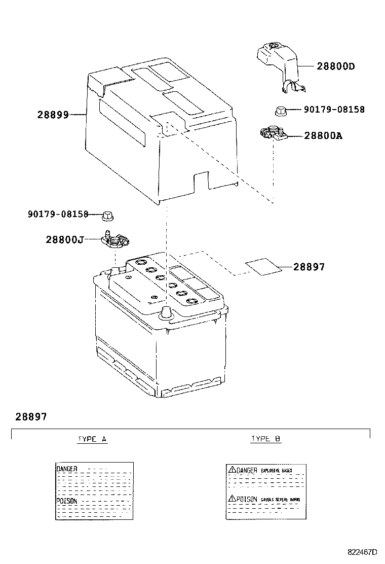28897-50010 PLATE, BATTERY CAUTION product image
