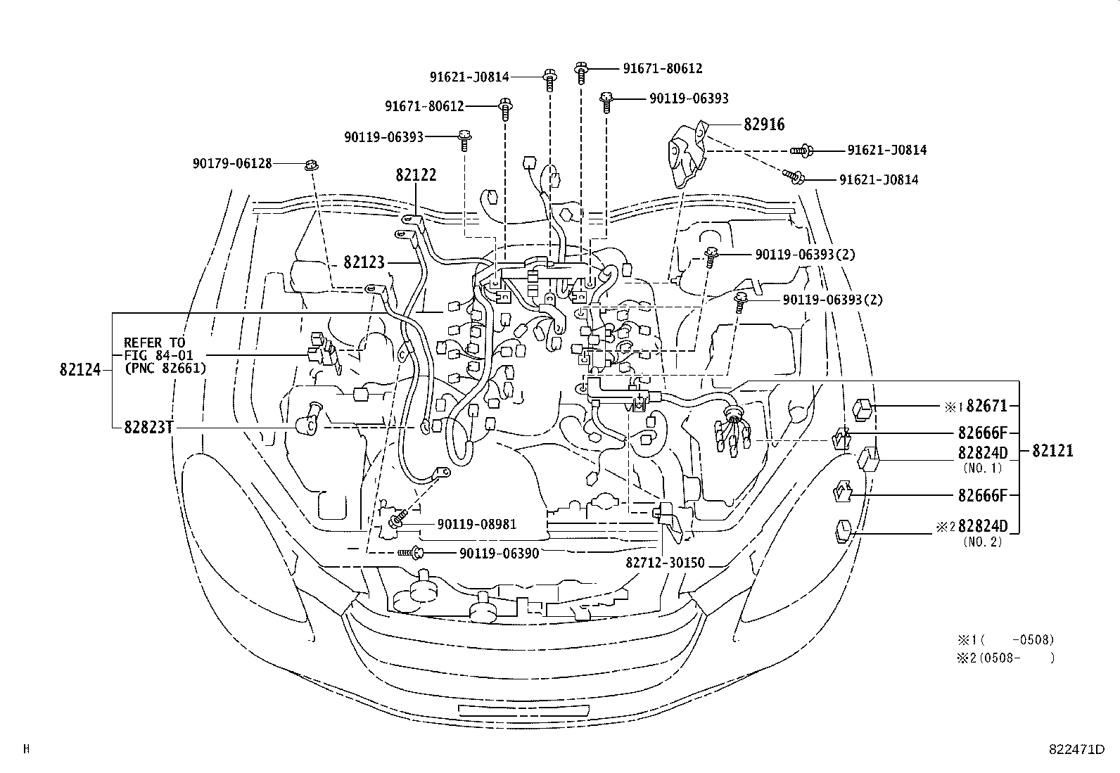 Toyota 82181-24050 WIRE, LUGGAGE ROOM, NO.1