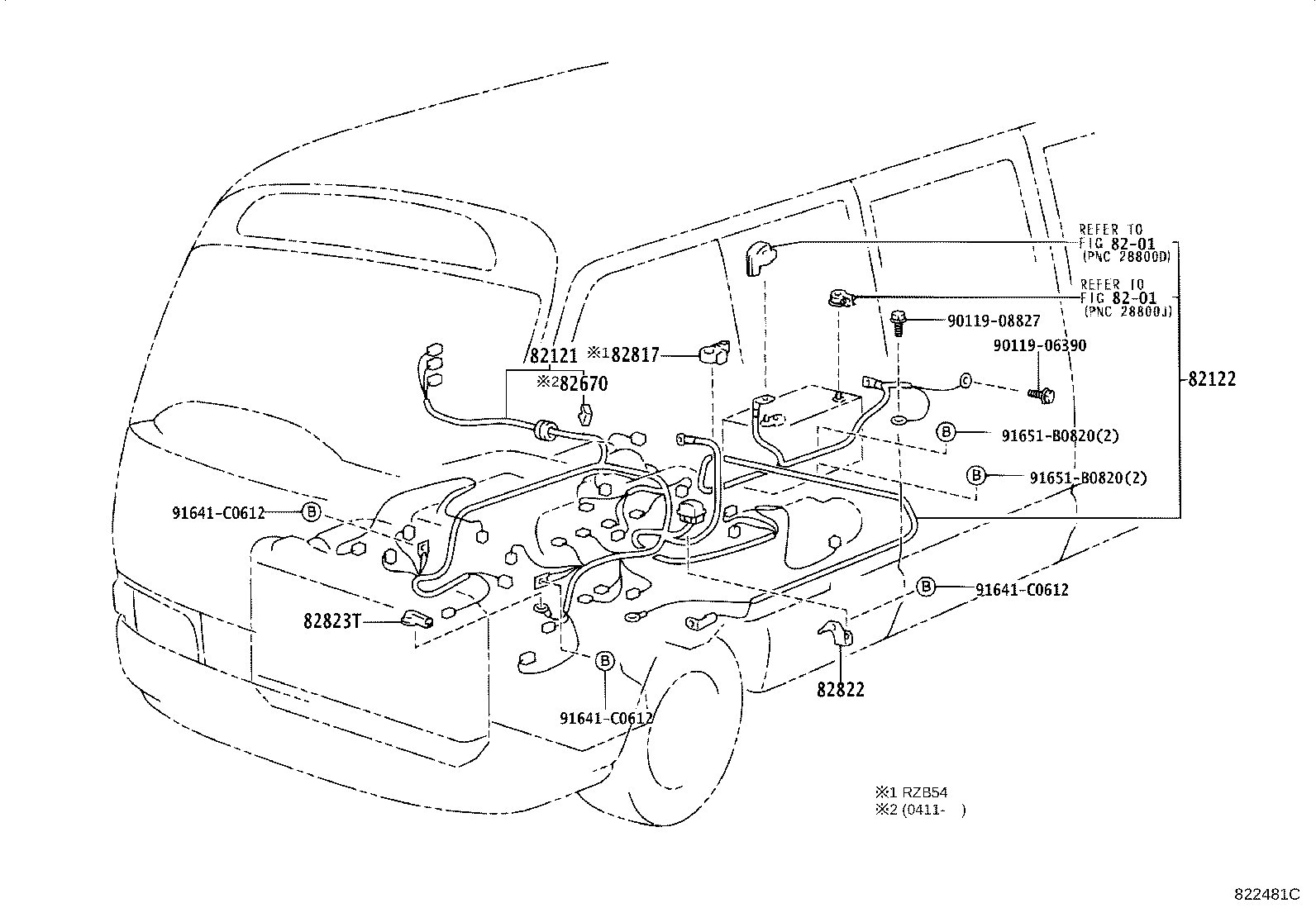 82122-36130 WIRE, ENGINE, NO.2 product image