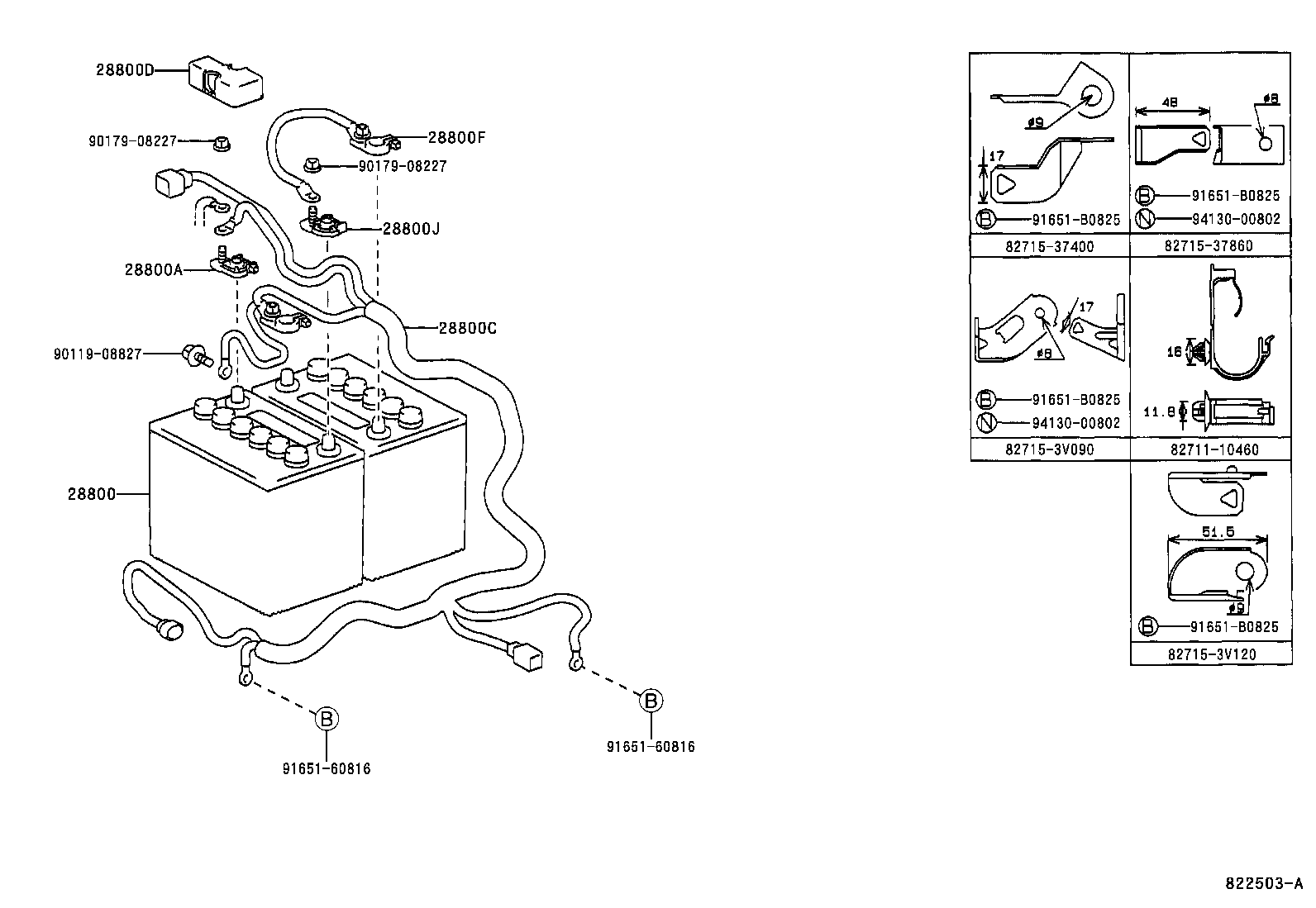 82122-37400 CABLE, BATTERY TO STARTER(FOR BATTERY TO MAIN SWITCH) product image