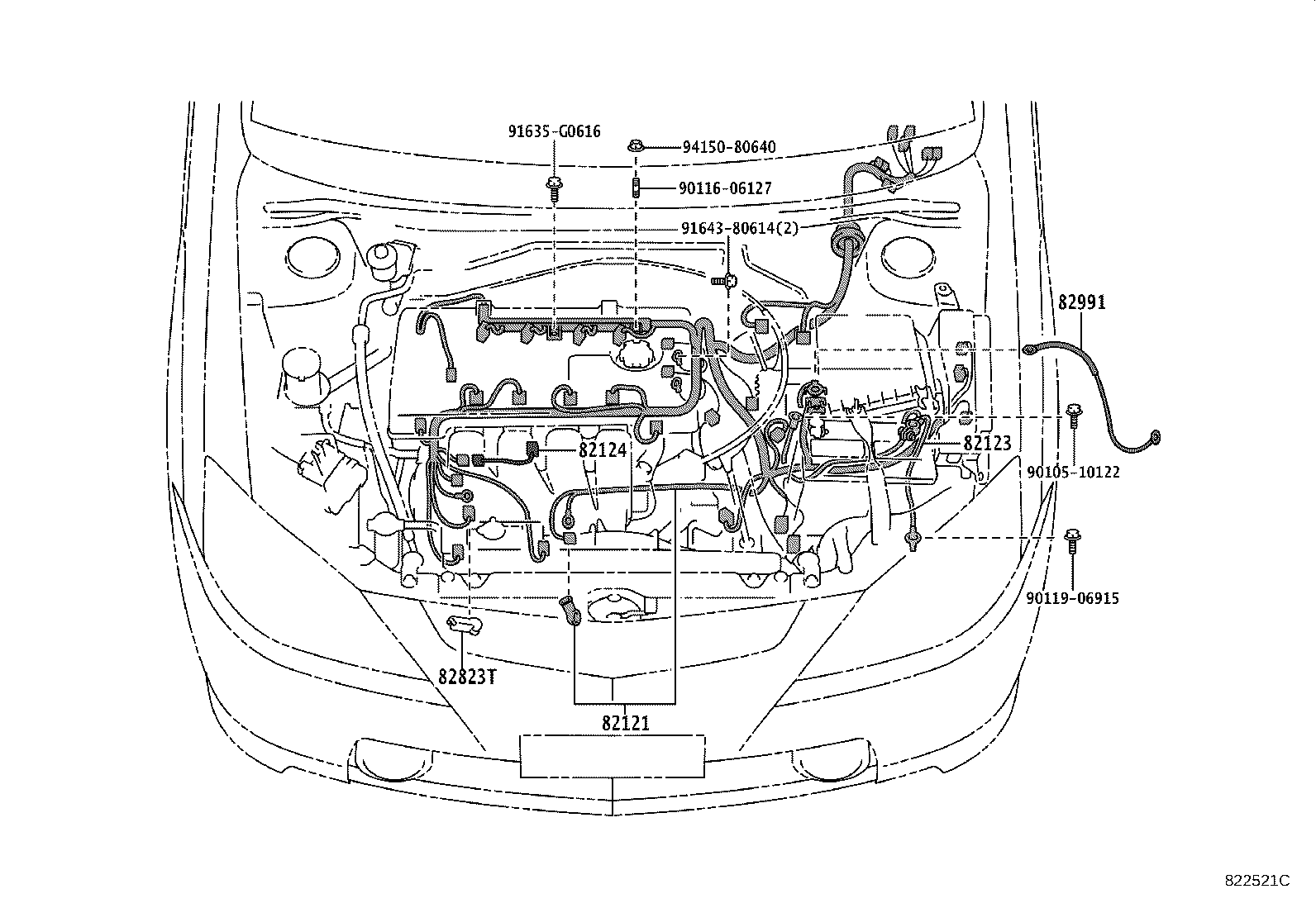 82153-12410 WIRE, REAR DOOR, NO.1 product image