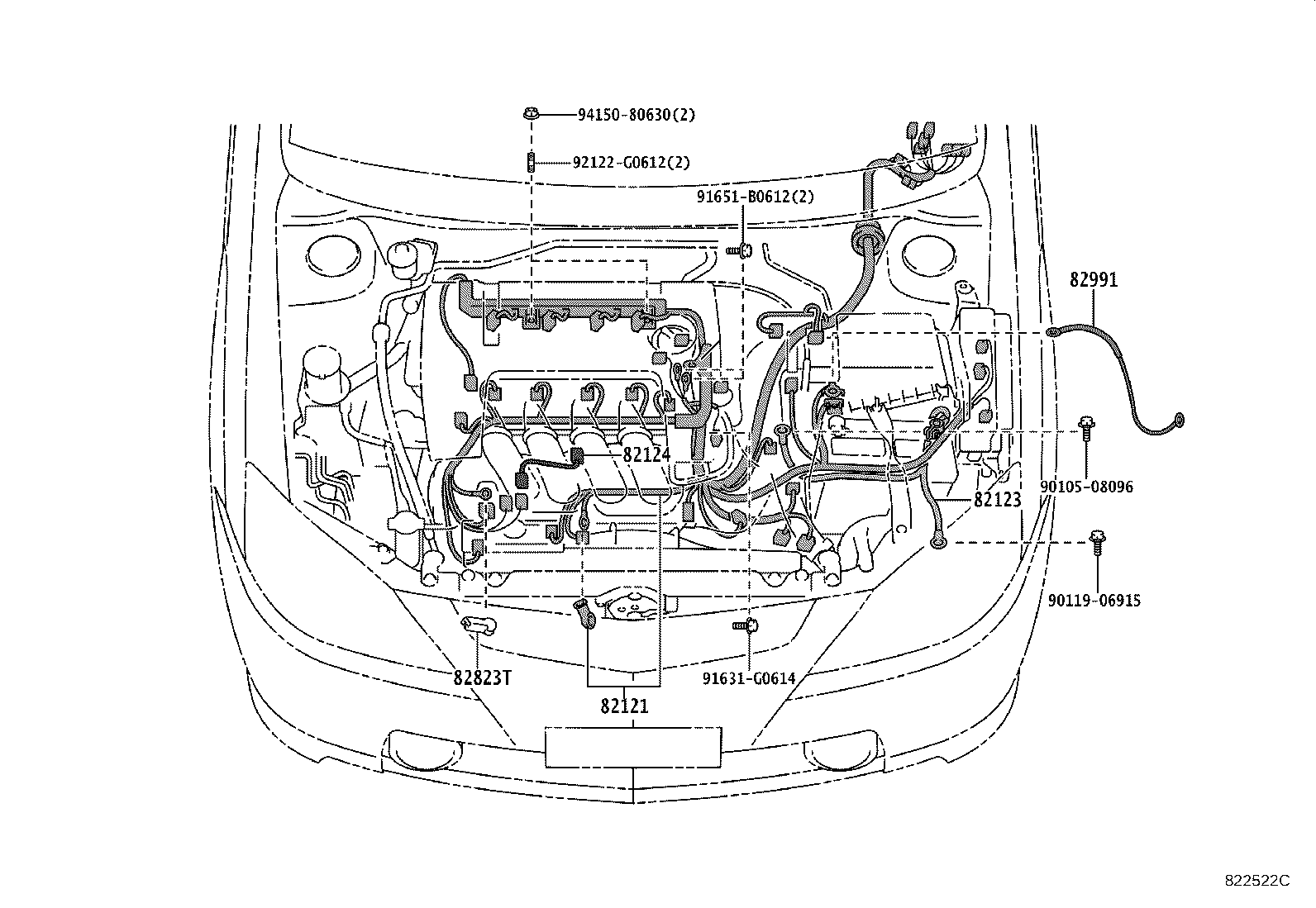 82153-12410 WIRE, REAR DOOR, NO.1 product image