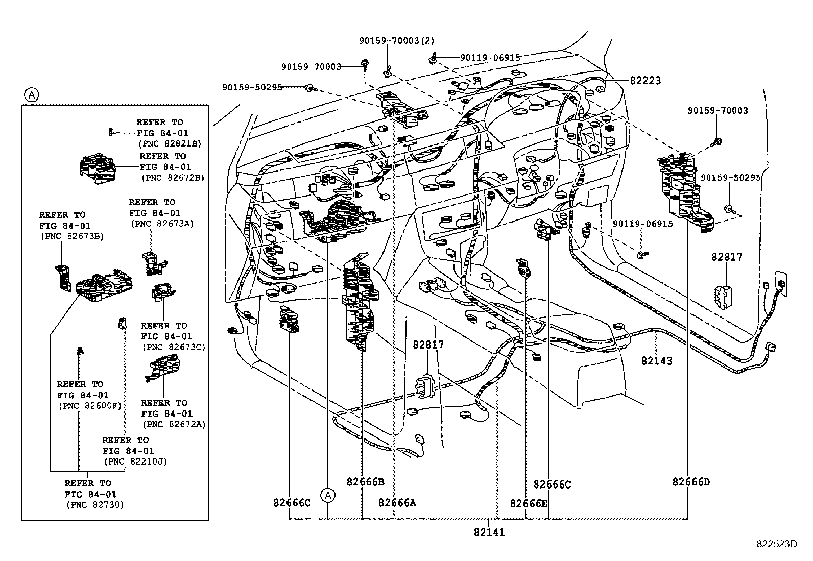 82153-12410 WIRE, REAR DOOR, NO.1 product image
