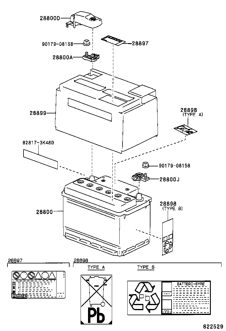28897-28010 PLATE, BATTERY CAUTION product image