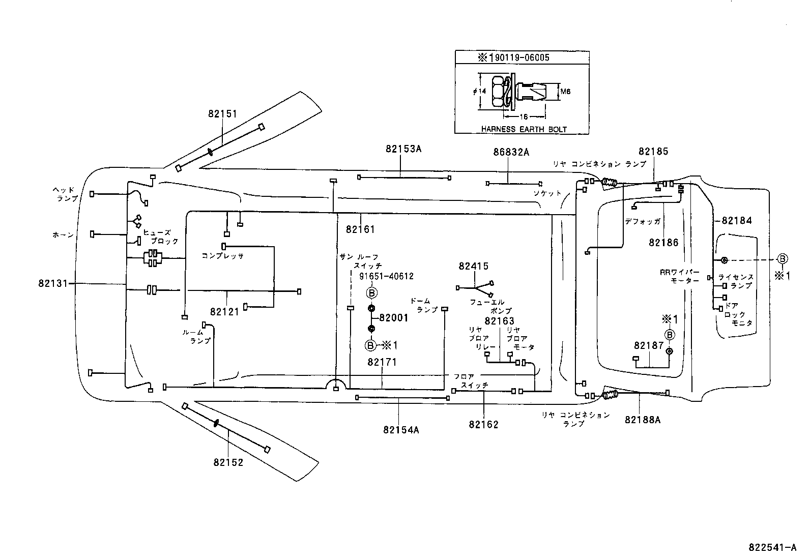 82153-97503 WIRE, REAR DOOR, RH product image