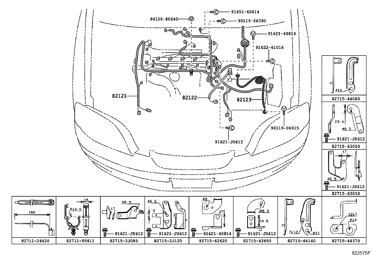 82154-44080 WIRE, REAR DOOR, NO.2 product image