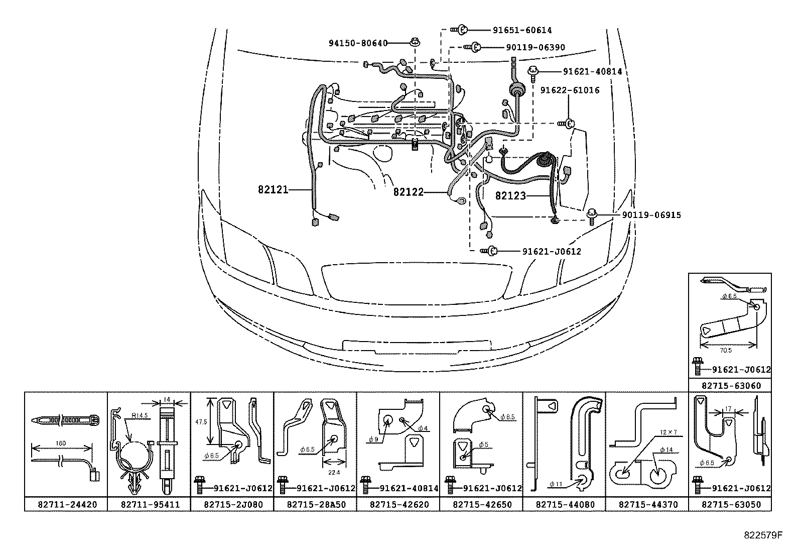 82154-44090 WIRE, REAR DOOR, NO.2 product image