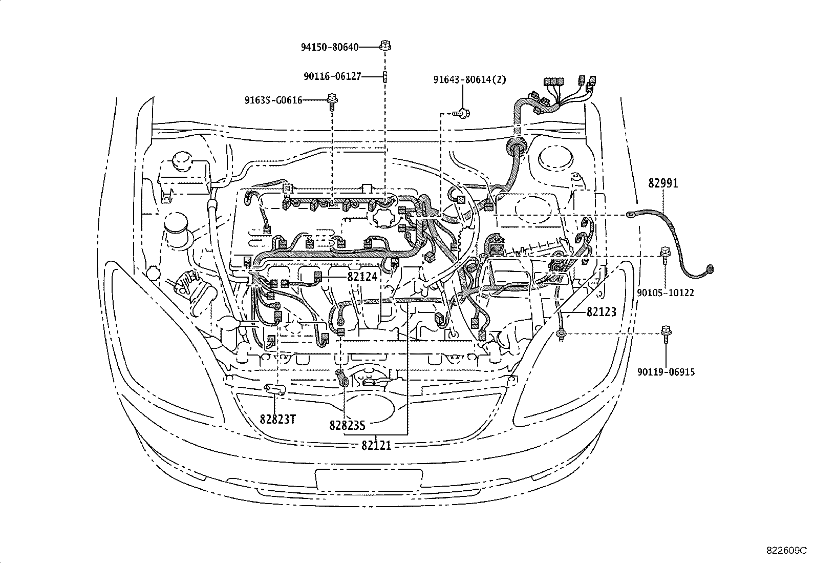 82121-13850 WIRE, ENGINE product image