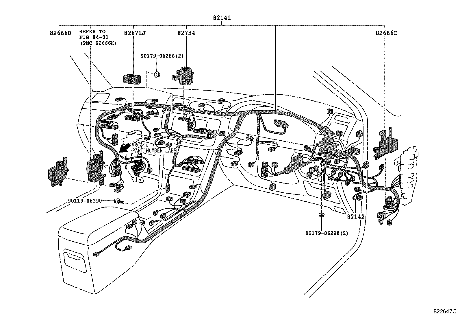 82154-51040 WIRE, REAR DOOR, NO.2 product image