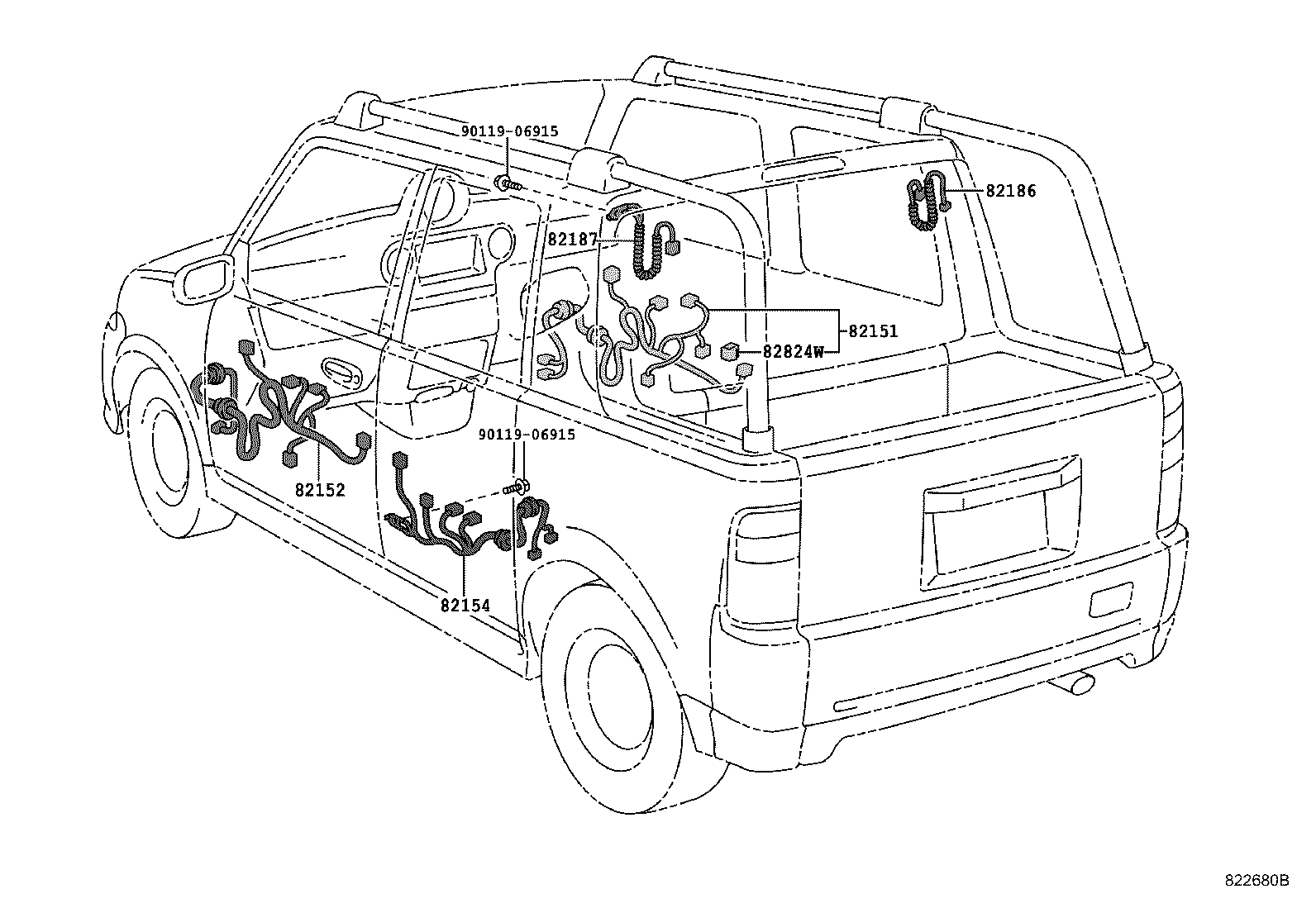 82153-52111 WIRE, REAR DOOR, NO.1 product image