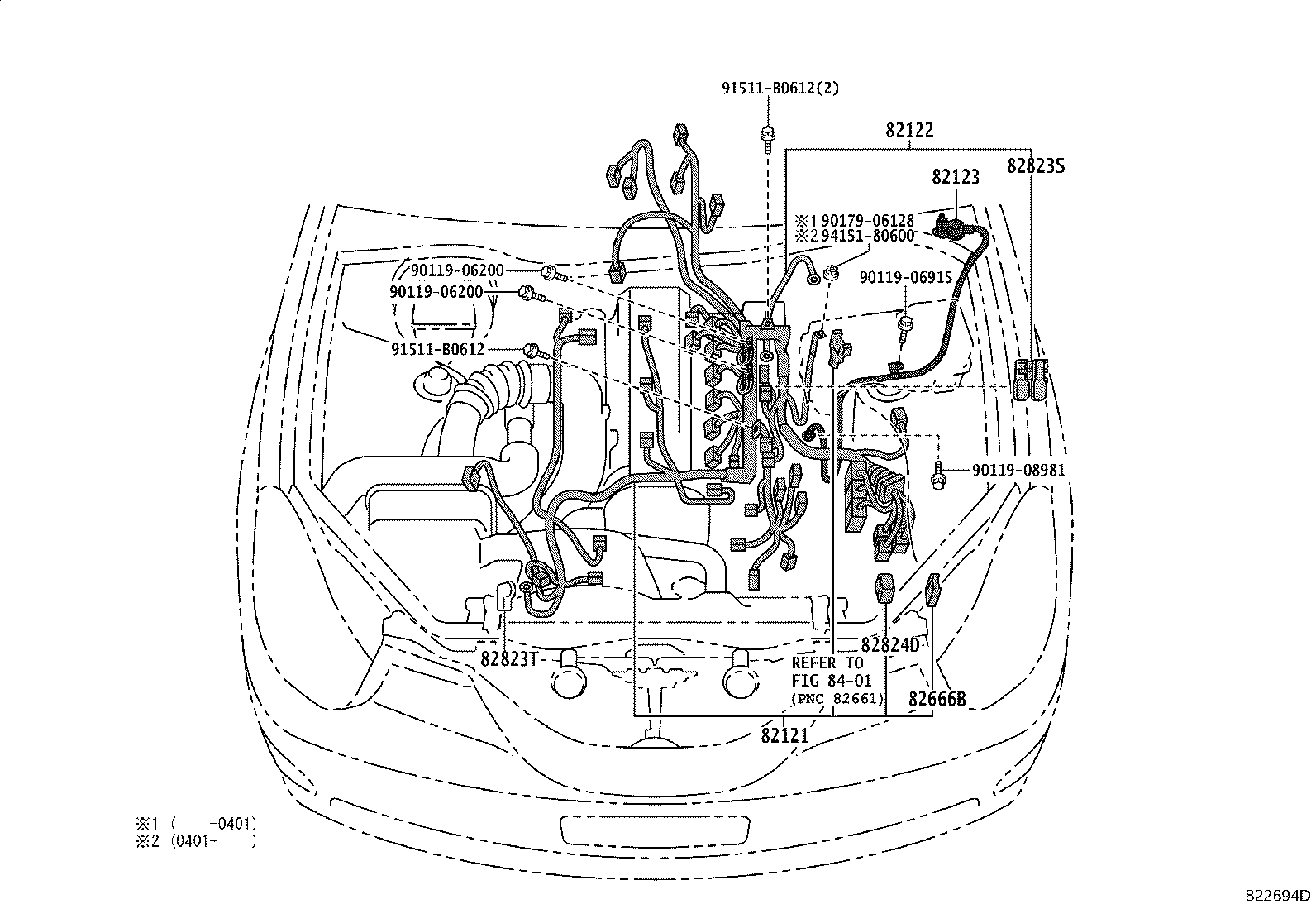 82153-22241 WIRE, REAR DOOR, NO.1 product image
