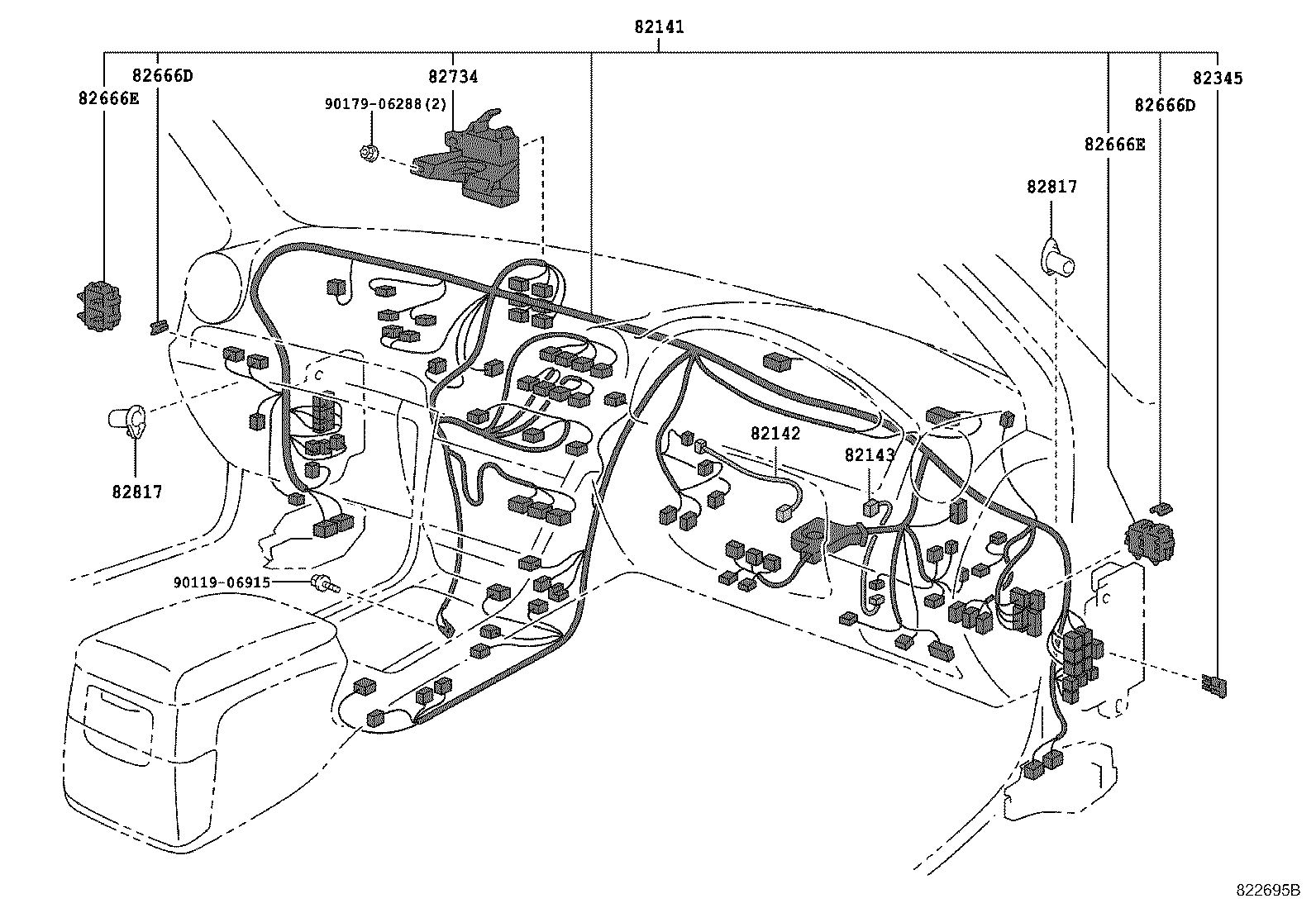 82153-22241 WIRE, REAR DOOR, NO.1 product image