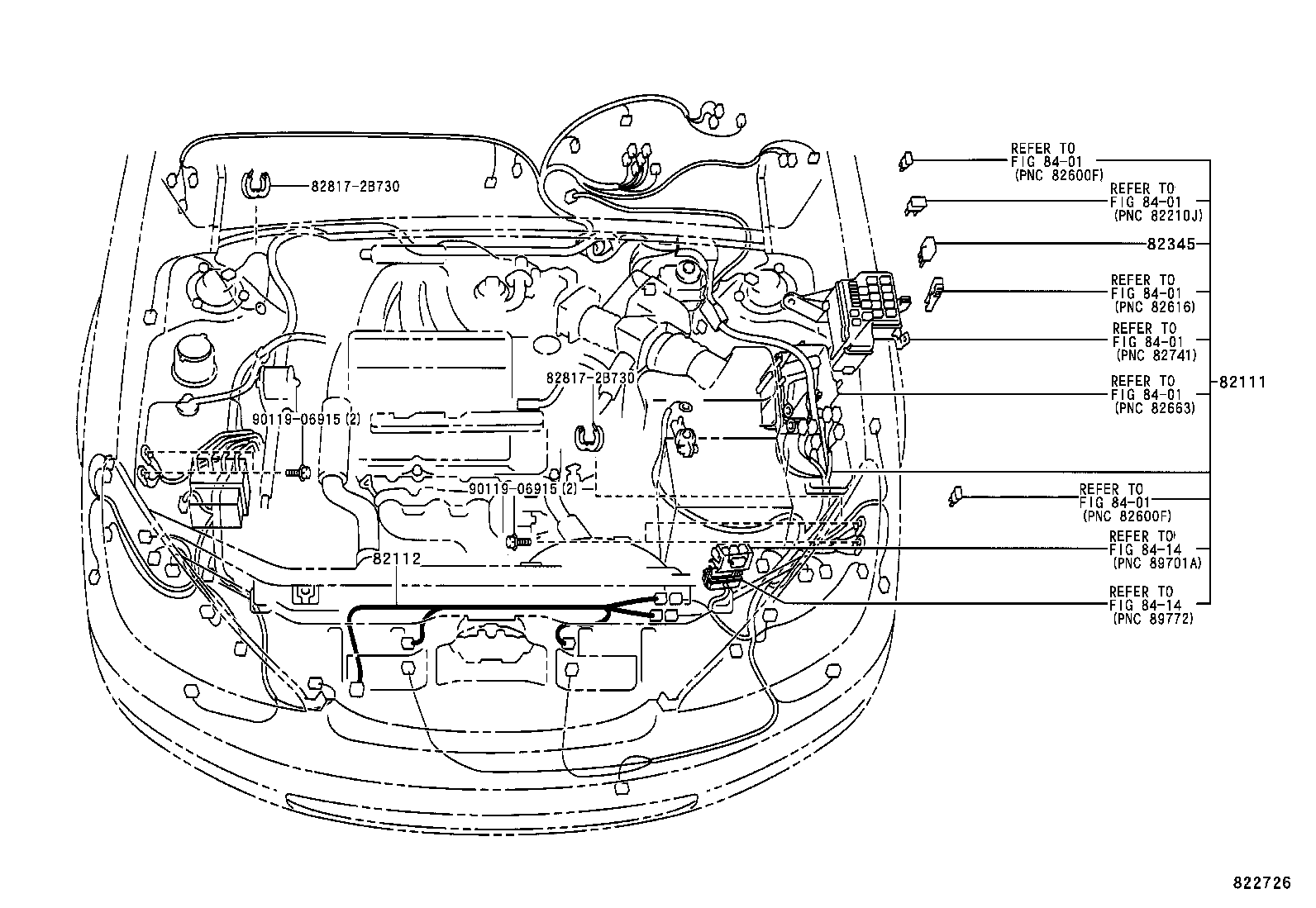 82142-33110 WIRE, INSTRUMENT PANEL, NO.2 product image
