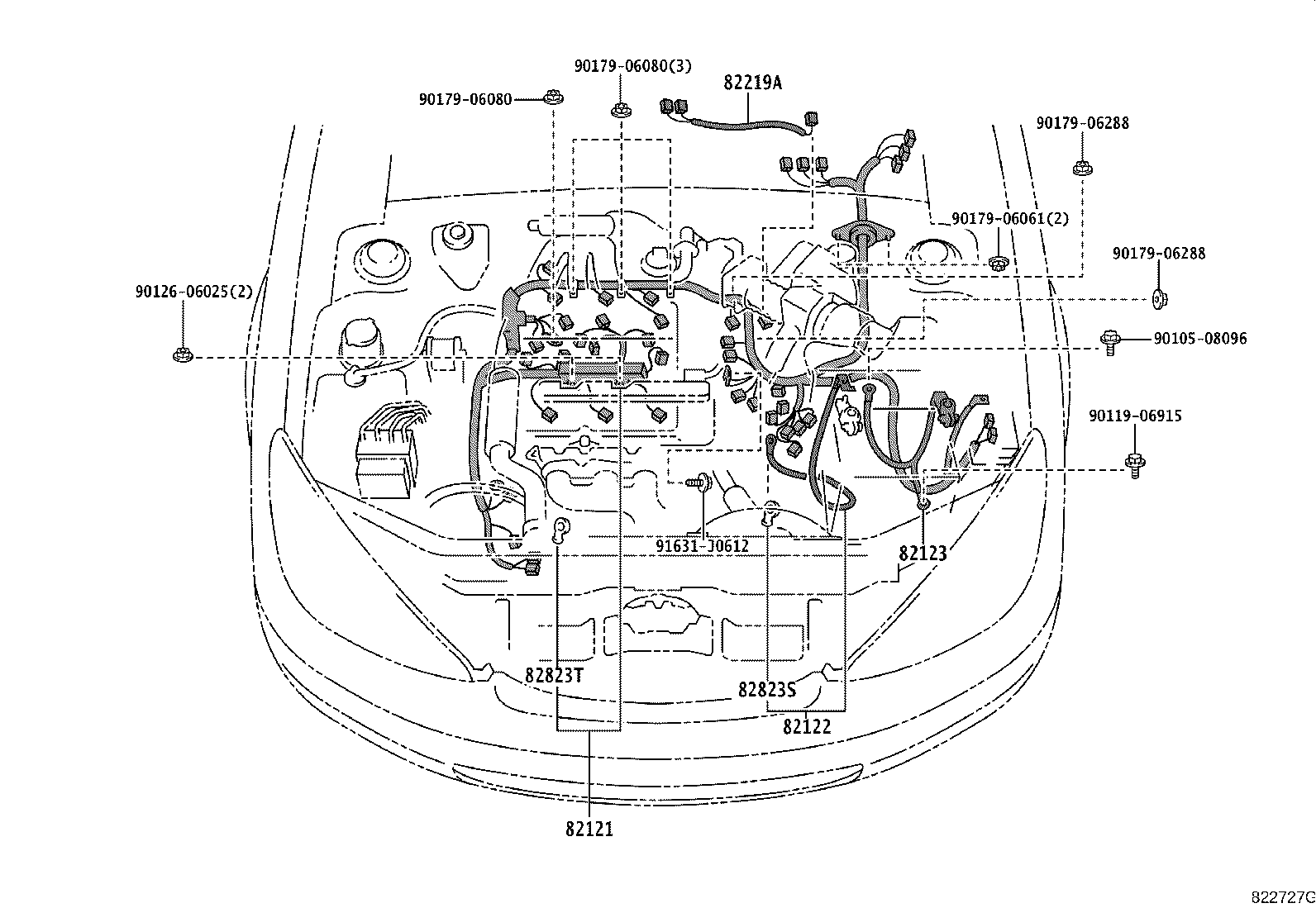 82142-33100 WIRE, INSTRUMENT PANEL, NO.2 product image