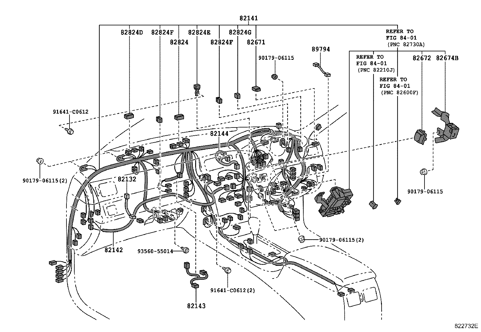 82142-33100 WIRE, INSTRUMENT PANEL, NO.2 product image