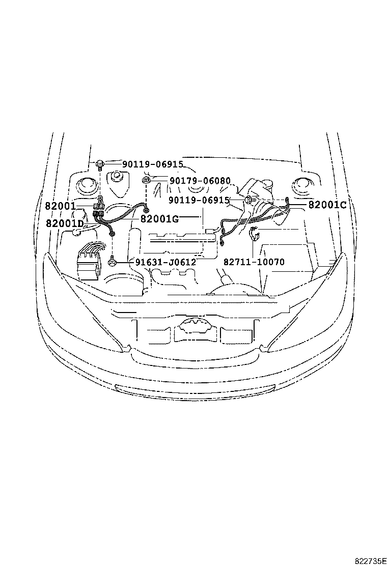 82142-33100 WIRE, INSTRUMENT PANEL, NO.2 product image