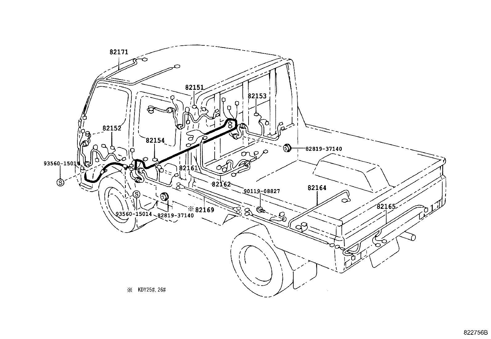82712-37430 SUPPORT, WIRING HARNESS product image