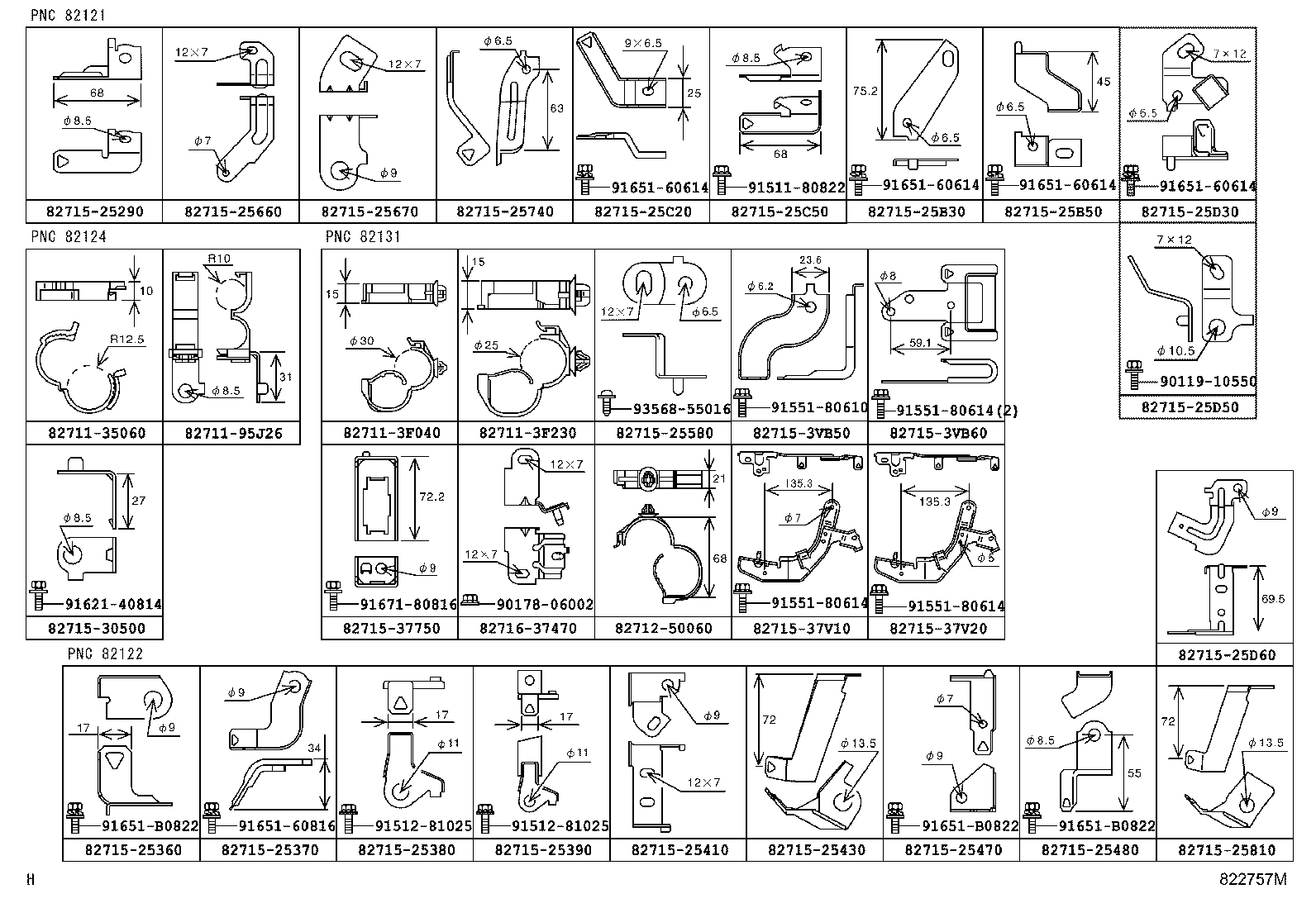 82712-37430 SUPPORT, WIRING HARNESS product image