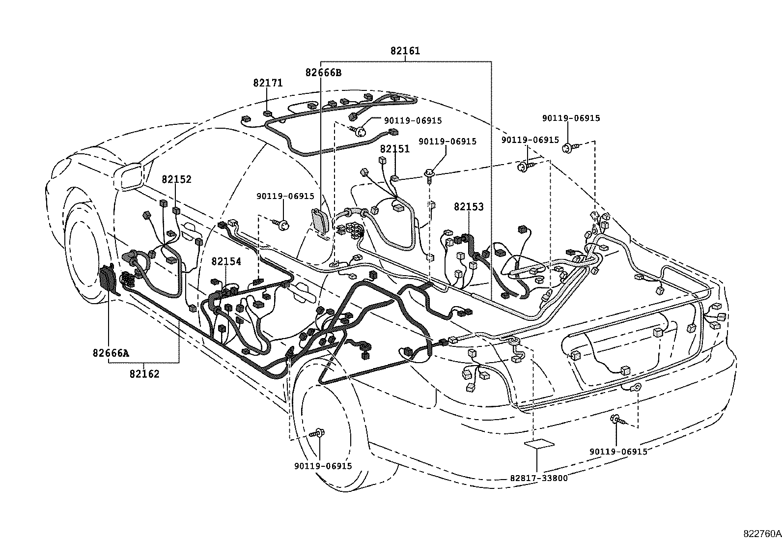 82142-33100 WIRE, INSTRUMENT PANEL, NO.2 product image