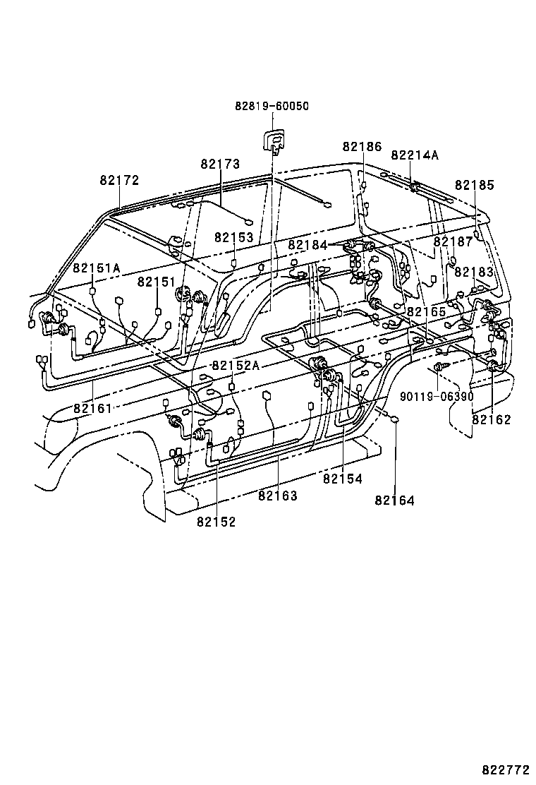 82151-60180 WIRE, FRONT DOOR, NO.2, RH product image