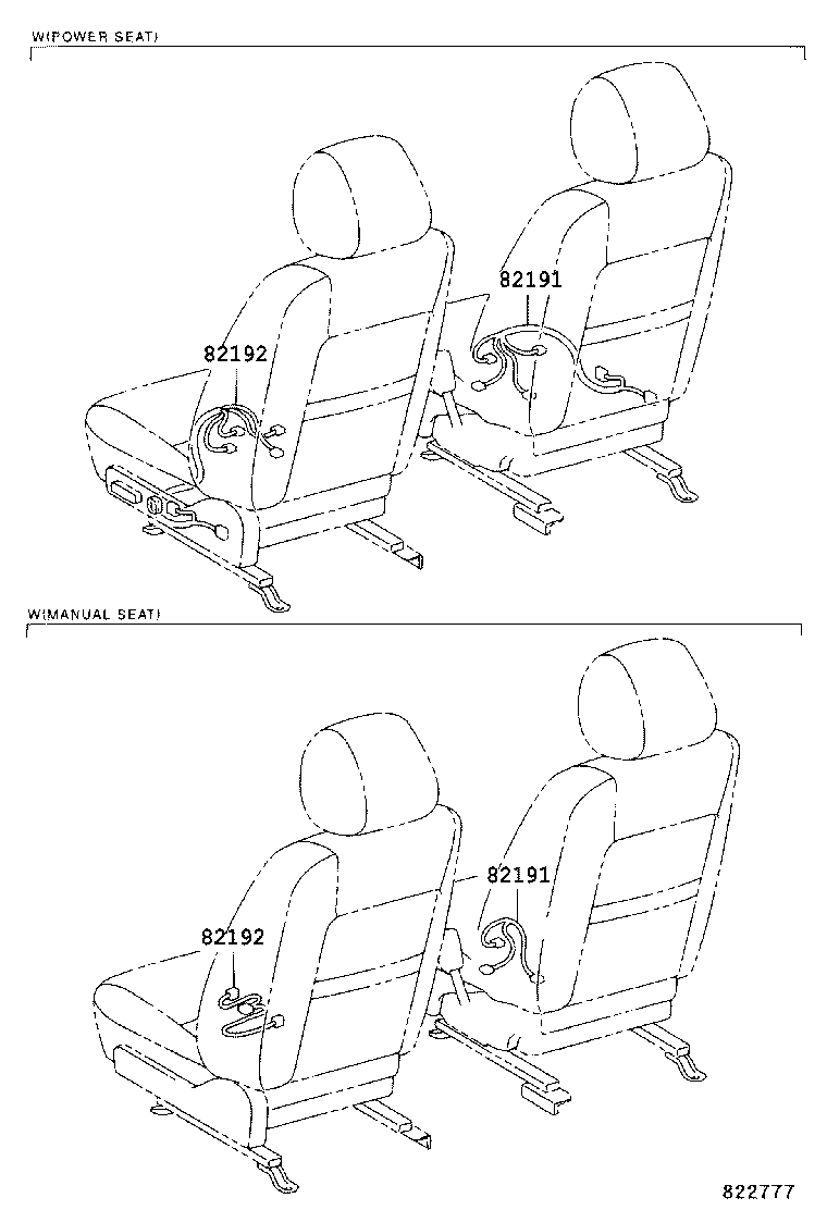 82191-33050 WIRE, FRONT SEAT, RH product image