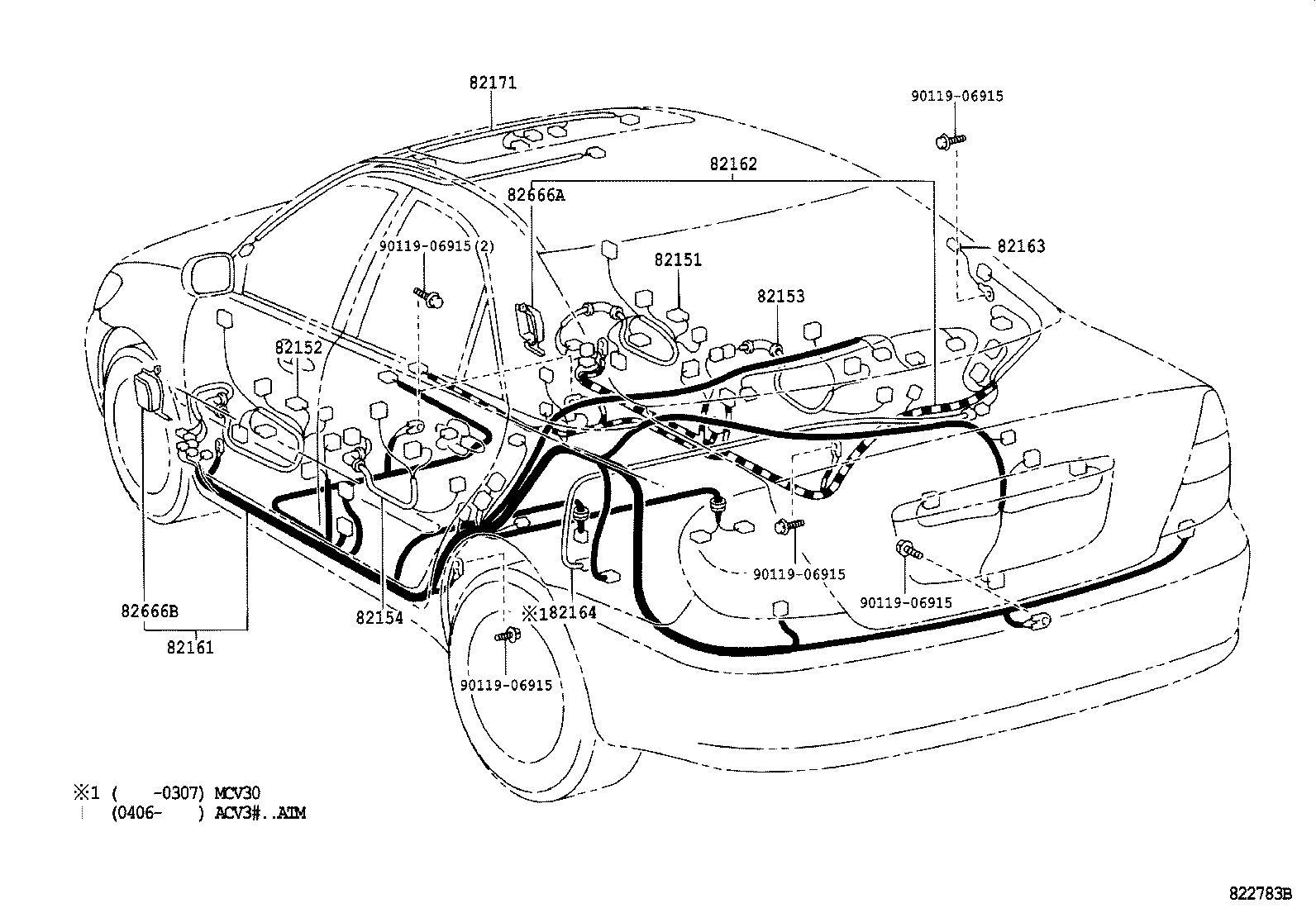 82191-33050 WIRE, FRONT SEAT, RH product image