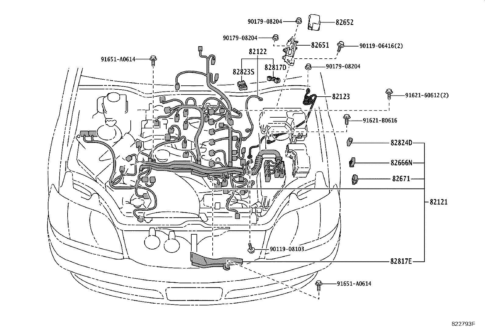 82122-30730 WIRE, ENGINE, NO.2 product image