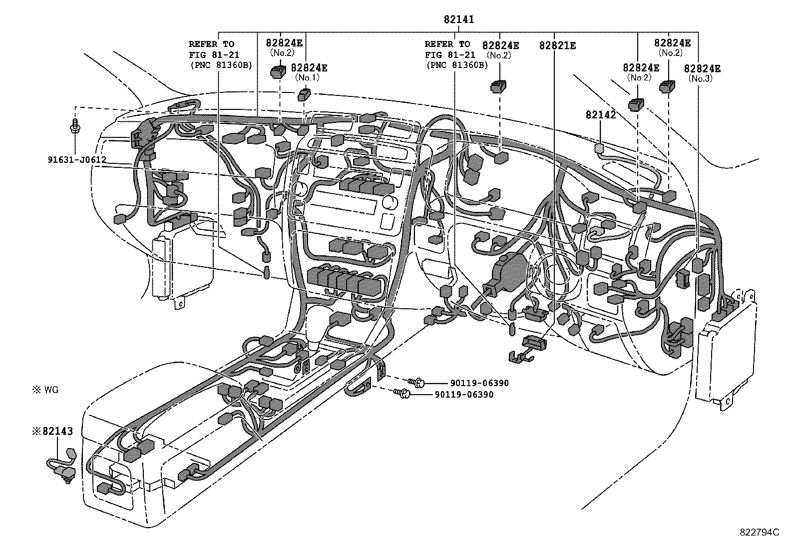 82122-30730 WIRE, ENGINE, NO.2 product image