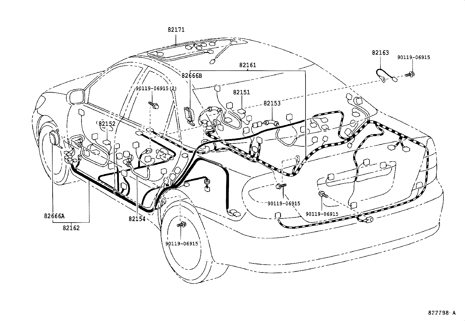 82191-33050 WIRE, FRONT SEAT, RH product image