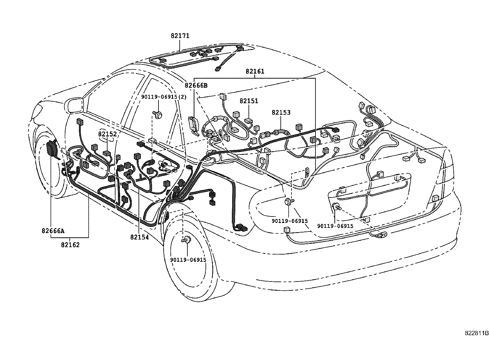 82191-33040 WIRE, FRONT SEAT, RH product image