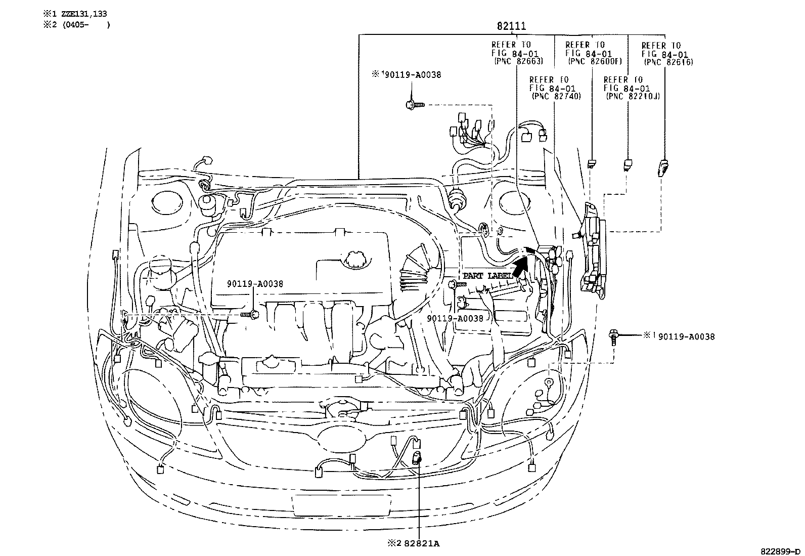 Toyota 82143-01010 WIRE, INSTRUMENT PANEL, NO.3