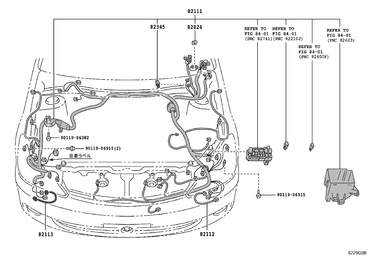 82142-20120 WIRE, INSTRUMENT PANEL, NO.2 product image