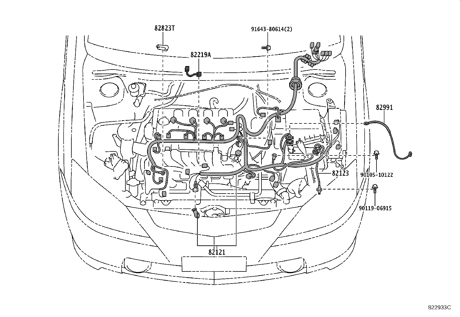 82153-12410 WIRE, REAR DOOR, NO.1 product image