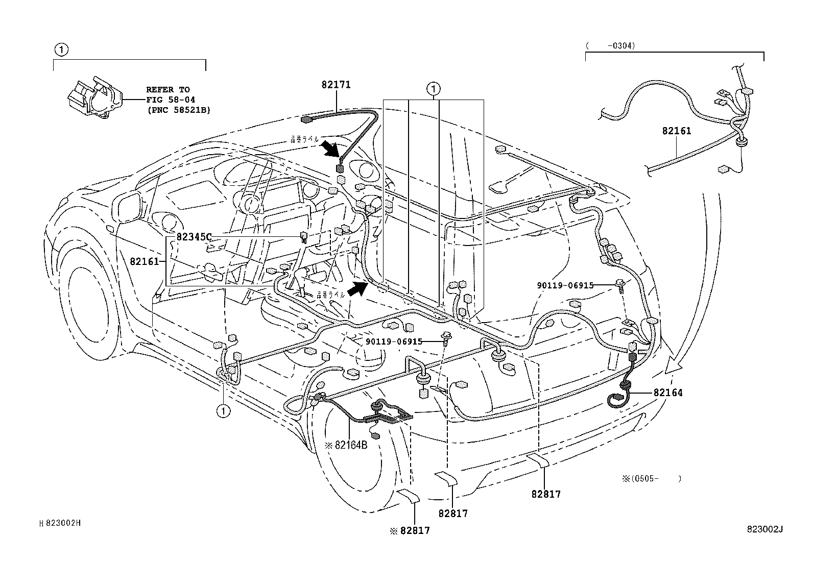 82142-52010 WIRE, INSTRUMENT PANEL, NO.2 product image