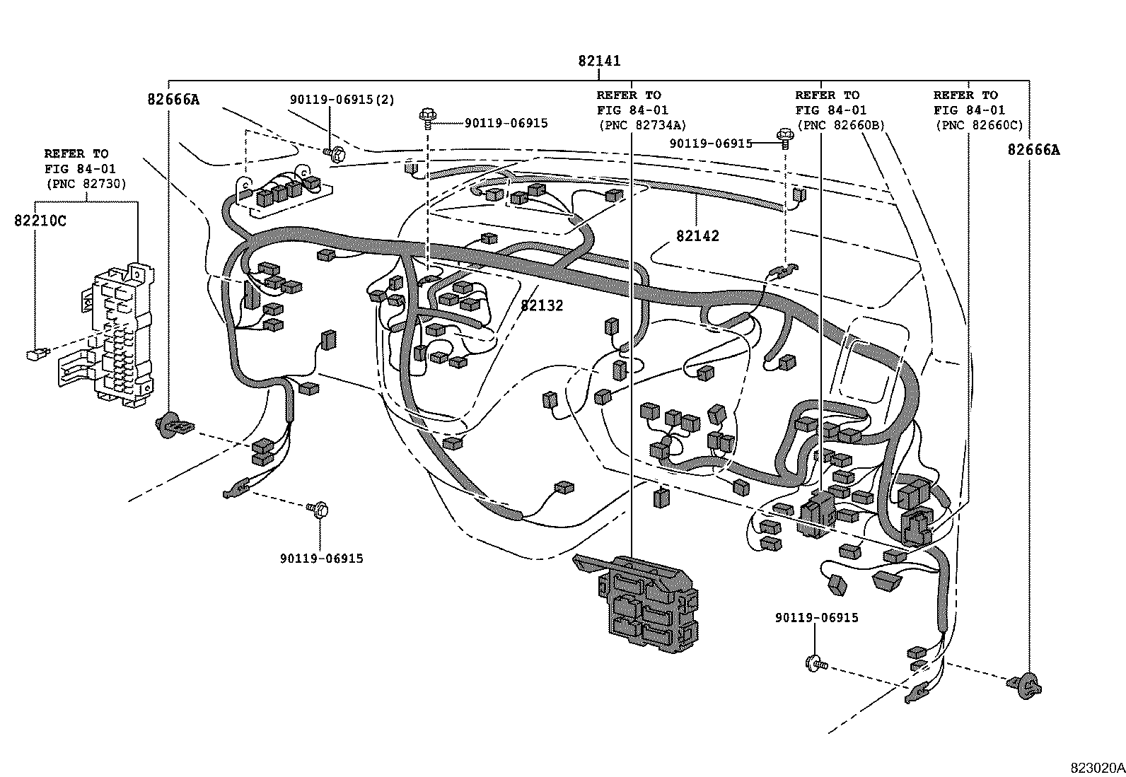 82142-63010 WIRE, INSTRUMENT PANEL, NO.2 product image