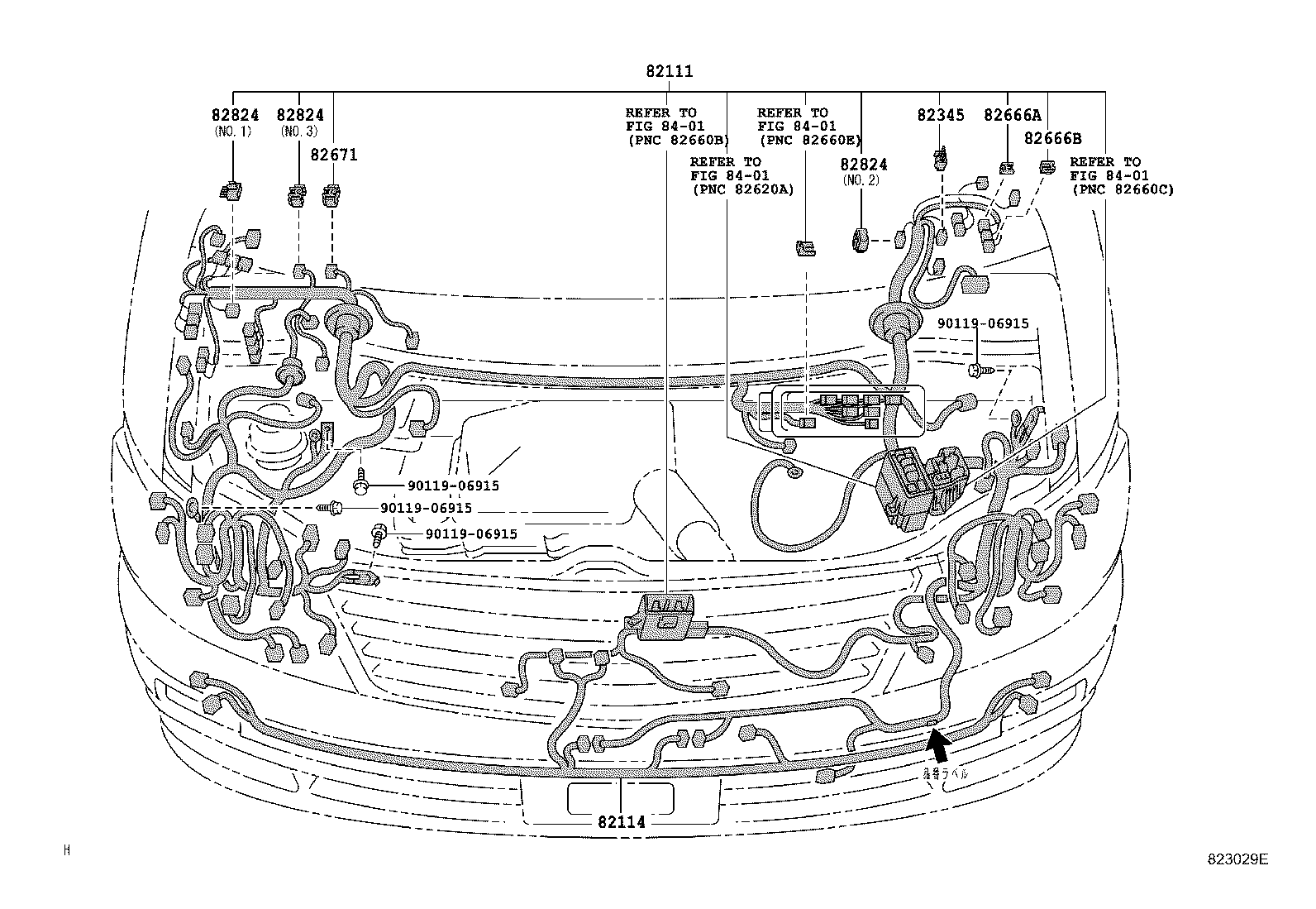 82142-58010 WIRE, INSTRUMENT PANEL, NO.2 product image