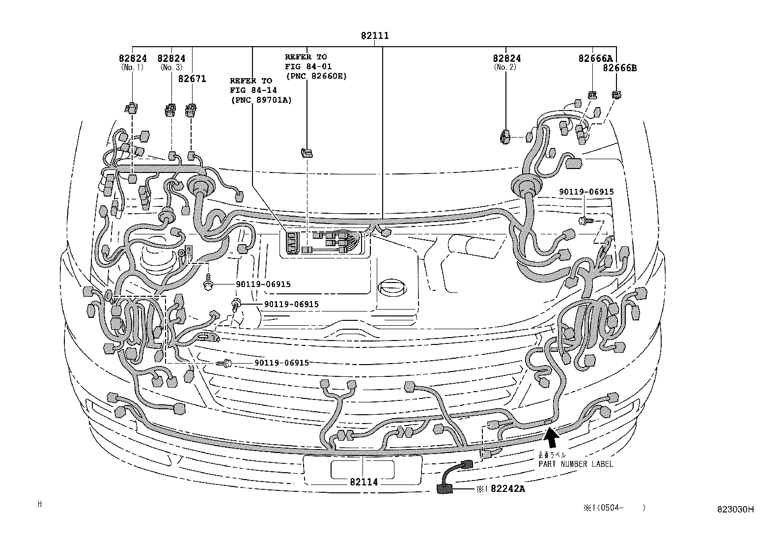 82142-58010 WIRE, INSTRUMENT PANEL, NO.2 product image