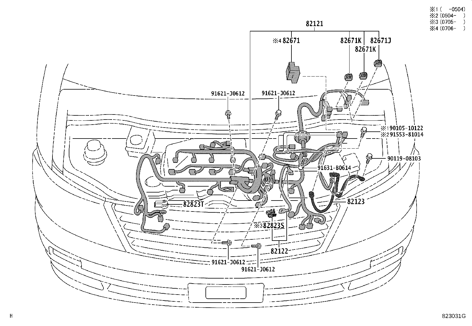 82142-58010 WIRE, INSTRUMENT PANEL, NO.2 product image