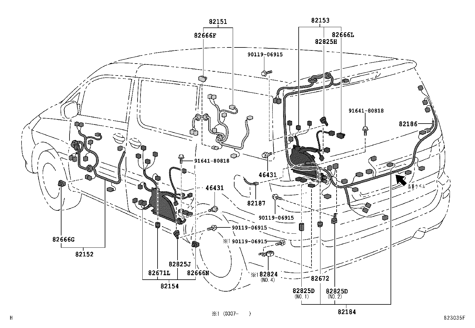 82142-58010 WIRE, INSTRUMENT PANEL, NO.2 product image