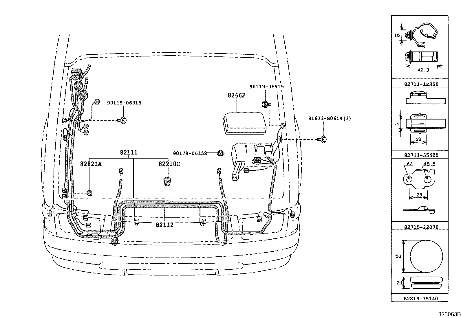 82122-3D030 WIRE, ENGINE, NO.2 product image