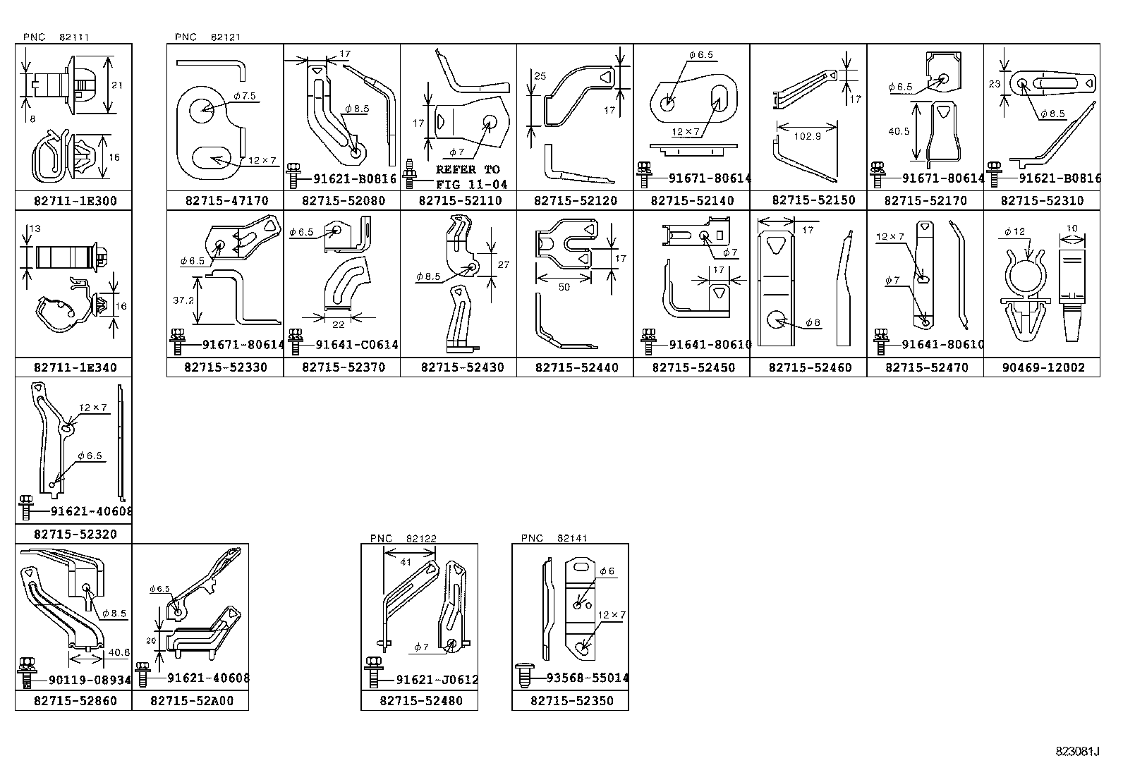 82153-52080 WIRE, REAR DOOR, NO.1 product image